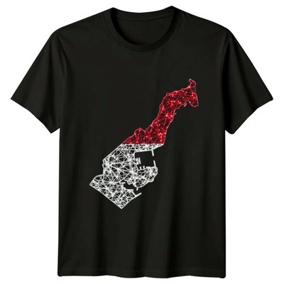 T-Shirt Monaco Flagge Karte geometrisch Reise Geburtstag Geschenk für Sie und Ihn