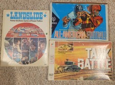 Vintage Board Games (3) - Landslide, Tank Battle, & All American Football