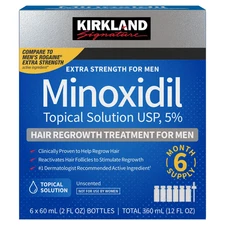 Kirkland Minoxidil 5% Extra Strength Men 6 Month Supply Hair Regrowth Solution