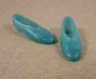 Mod Francie aqua blue squishy Buckle Shoes flats vtg Mattel 60s