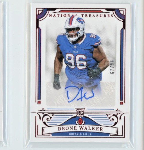 2025 National Treasures RED AUTO RC Rookie Deone Walker #/96 Bills