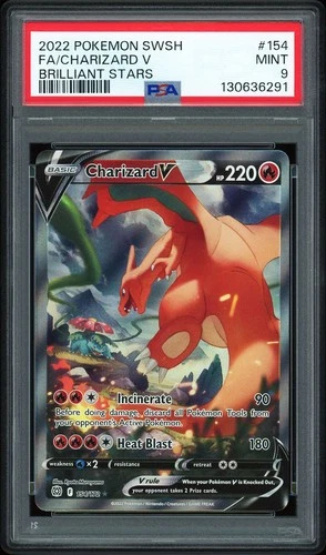 Charizard V 2022 Pokemon Brilliant Stars 154/172 Alternate Full Art Rare PSA 9