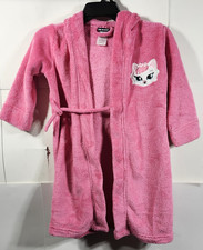 Girls XS 4-5 Pink Bath Robe Cat Graphic Fleece Joe Boxer