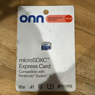 Onn 256GB MicroSDXC Express Card   Blue Storage for Nintendo Switch 2 Console 