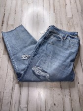Old Navy Women's Sz 20 Jeans Sky-Hi Straight Extra High Rise Distressed Blue New