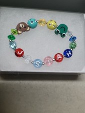 Personalized Children's Stretch Bracelet for a Boy  4"  w/Animal Characters