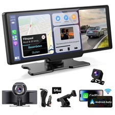 Wireless Portable Carplay Screen for Car - 10.26Inch Carplay Android Auto C...