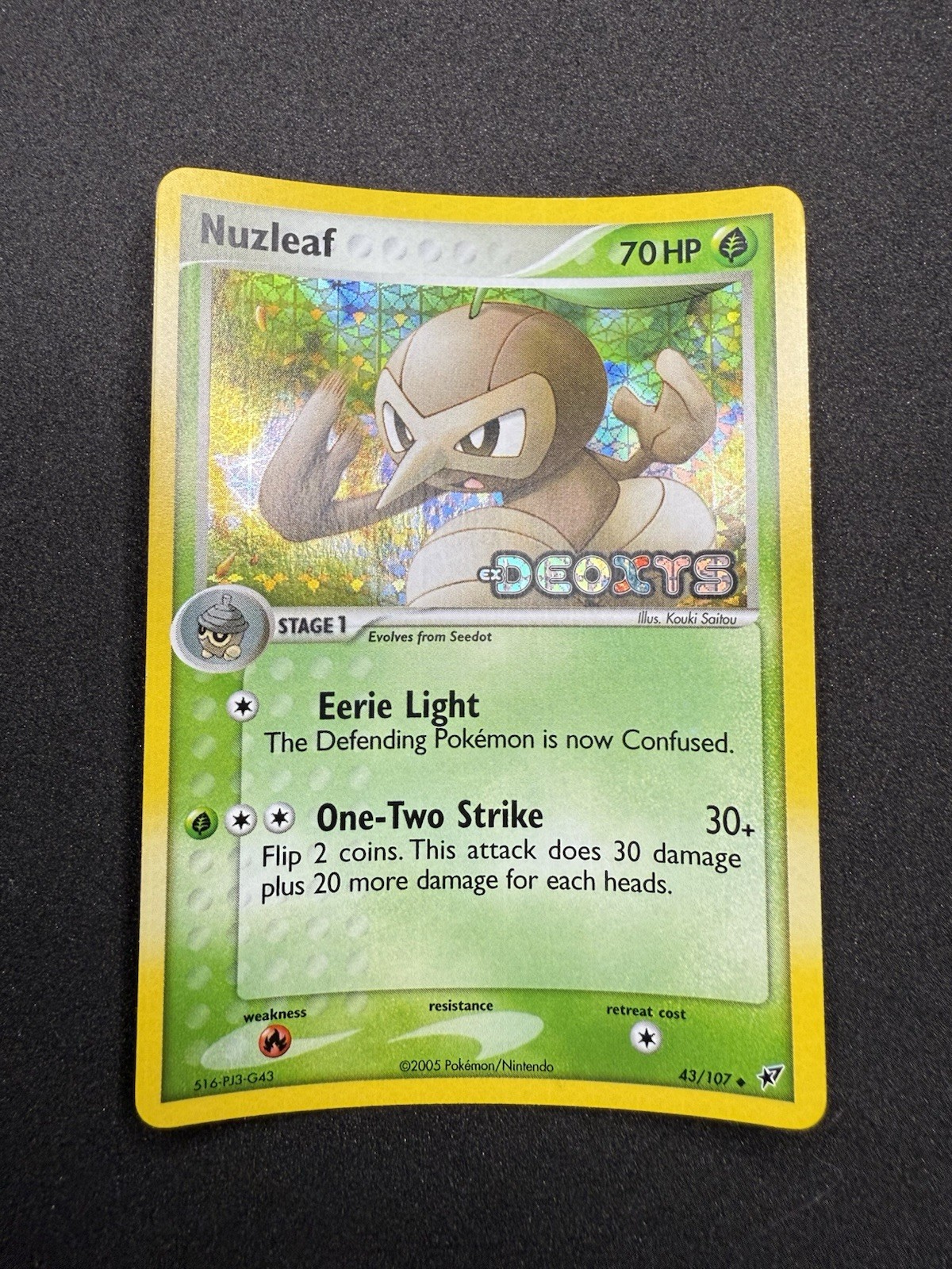 Pokemon Nuzleaf 43/107 Uncommon Reverse Holo Stamped EX Deoxys - NM