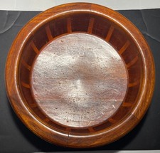 Large Walnut Wooden Decorative Bowl 11.5"