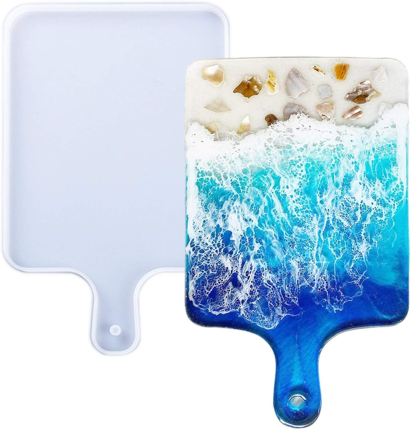 Resin Silicone Tray Molds, Epoxy Casting Mold for DIY Large Rectangle White