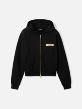 Jacquemus Gros Grain Logo Zipped Hoodie Black  - Size L - New - RRP £370