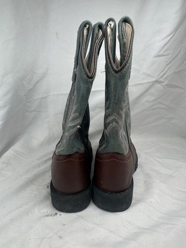OLD WEST Cowboy Boots CW2559 YOUTH Size 040 Brown Blue Leather Western - Picture 5 of 6