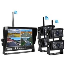 4pcs Digital HD 1080P Wireless Car Backup Camera with 9 inch 4ch Quad Display