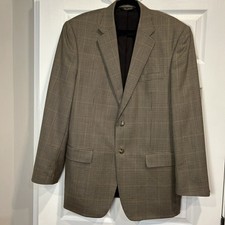 Mens Jos. A. Bank 42L Brown Sport Coat Blazer Jacket HT 2B 100 Wool Houndstooth