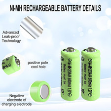 10 Pcs NIMH 2/3AAA 1.2V 600Mah Rechargeable Solar Batteries,2/3 AAA Batteries...