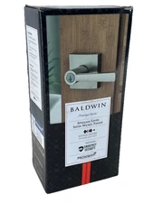 Baldwin Spyglass Keyed Entry Door Lever Lock Square Rosé SmartKey Satin Nickel
