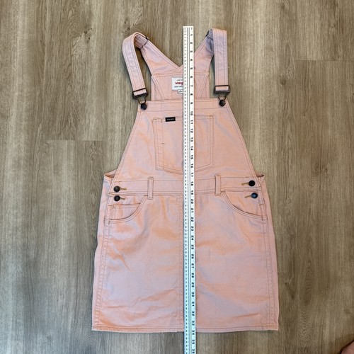Wrangler Pink Overall Skirt S Bib Dress Utility Denim Skirtall Y2K Western - Picture 12 of 21