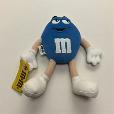 1997 M&M BLUE Plush 10" Tall Posable Official M&M product With Original Tag  NEW