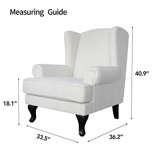 Stretch Ohrensessel Sofa Schonbezug 2-teilig Sofabezug Möbel Creme - Bild 6 von 8