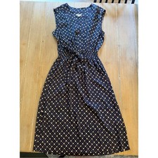 Fossil Navy Midi Dress with Multicolor Dot Print