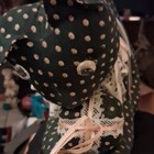 Handmade Green/White Polka Dot Cat 2²Stuffed Animal Plush with Lace — photo 2