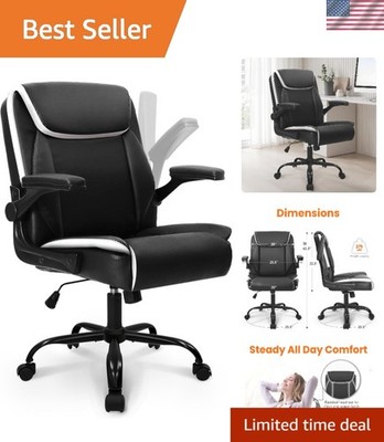 Desk Office Gaming Computer Chair Ergonomic Executive Mid-Back Leather with A...