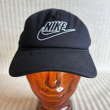 Nike Classic99 Futura Trucker Hat Cap Black Mesh Snapback Spellout Mens OSFM