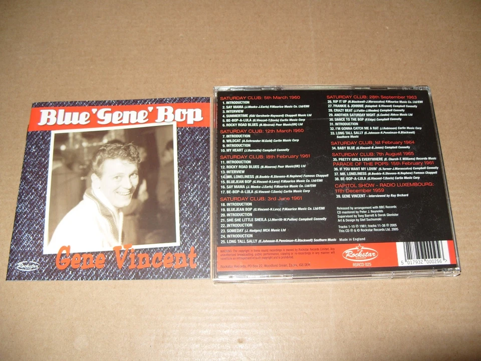 Gene Vincent – Blue Gene Bop 2005 CD + INLAYS EXCELLENT/NEAR MINT. (M3) - Image 2 of 3