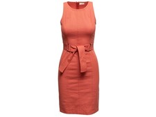 Coral Valentino Sleeveless Fitted Cotton Dress Size US 4