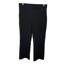 Quince Ponte Straight Leg Pants Women M Petite Black Ultra-Stretch Workwear