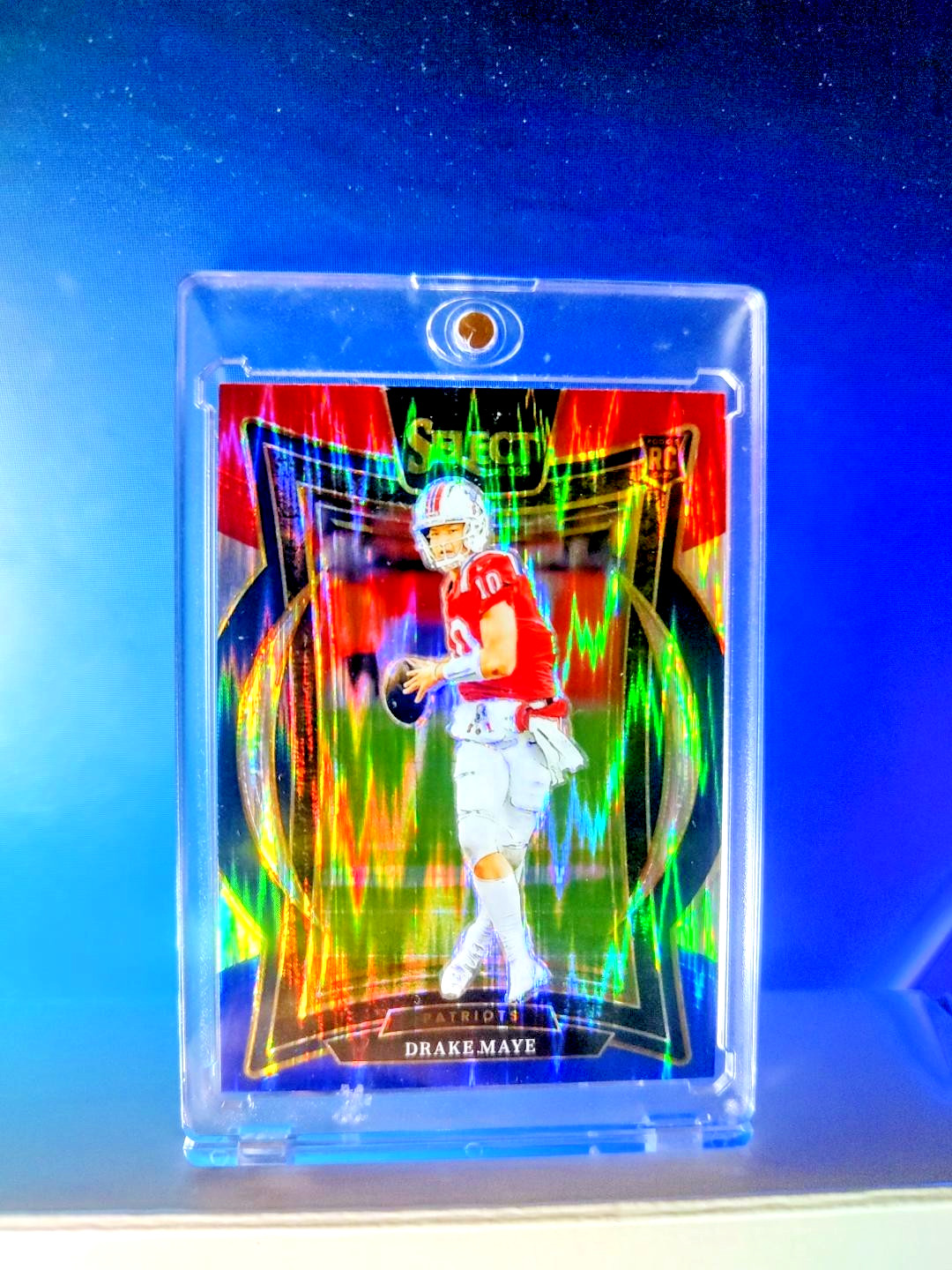 2024 Panini Select - Concourse Drake Maye #27 Red & Blue Shock Prizm (RC)