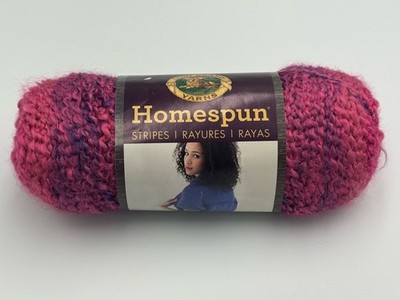 Lion Brand Homespun Yarn Wildberries Stripes 6 oz Skein pink purple 185 Yards