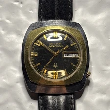 Running N4 1974 Bulova Accutron Mirror Dial 2182 38mm Stainless Cushion Case