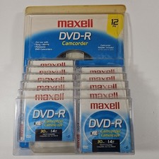 Maxell DVD-R Camcorder Discs 30min 1.4GB w/ Adapter Open Box Qty 10