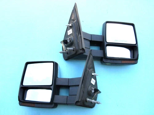 09 10 11 12 13 14 FORD F-150 TOW TOWING LEFT RIGHT SIDE DOOR MIRROR CHROME USED