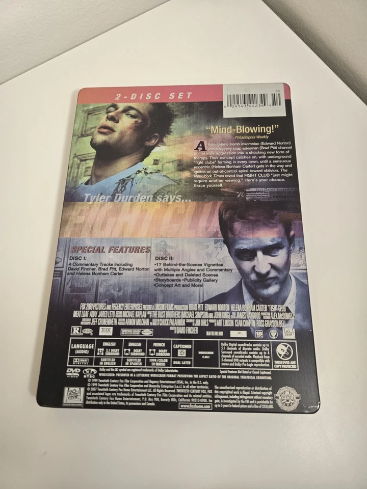Fight Club - 1999 - Steelbook DVD, 2007, Edición Coleccionista Foto 2 de 3