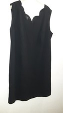 Talbots Little Black Dress  Midi, Scalloped Neck , Sleeveless Shift Stretch  18W