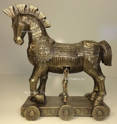 #ad 11 inch Trojan Horse Battle of Troy Greek Mythology Statue Bronze Finish $86.89