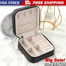 Single Layer Travel Jewelry Box Leather Portable Storage Case for Women