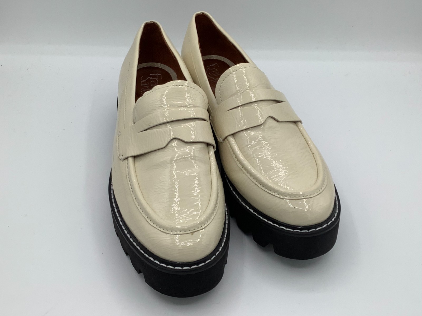 SAOLA Mocassino donna Franco Sarto Balin suola a strappo avorio vernice penny us intime ottimeioni condiz t