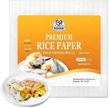 Rice Paper, White Rice Paper Wrappers, 1 Pack, 34 Sheets-Fresh Spring Roll Wr...