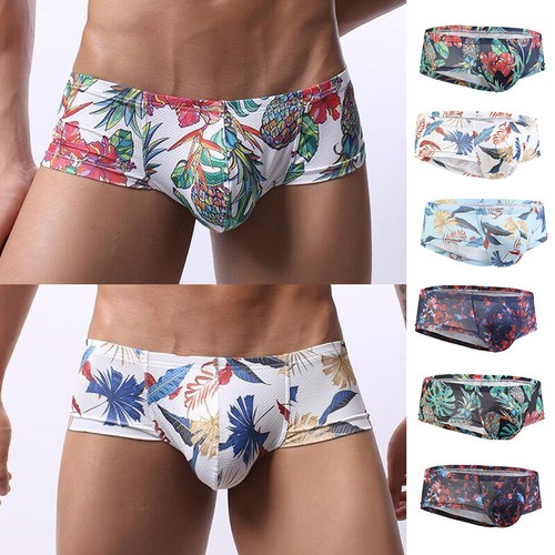 Herren Boxershorts Unterwäsche Shorts Mesh Print weich sexy atmungsaktiv Unterhose