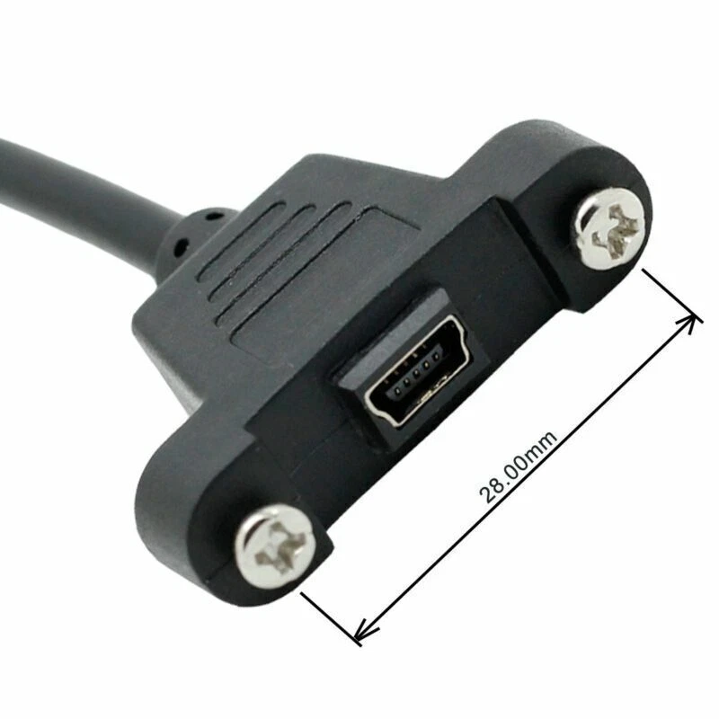 Mini USB 5Pin Male to Female Extension Adapter Cable Panel Mount Type 5Pin Cable - Image 4 of 4