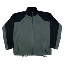 Vintage Burton Full Zip Black Gray Fleece Sweater Mens Size Large MADE IN USA