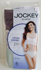 Jockey Elance Sz 6 Bikinis maroon greens 3 pk Womens Panties 100 Cotton