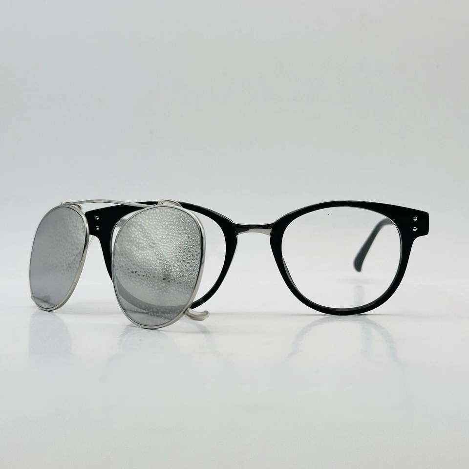 Linda Farrow Gafas Damas Ovaladas Negro Plata Titanio Mod. Clip solar LFL 581+ Foto 3 de 4