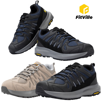 FitVille Walkingschuhe Damen Breite Trekkingschuhe Komfort Abriebfest Bergschuhe