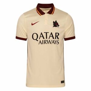 Details about Nike AS Roma Season 2020- 2021 Away Soccer Jersey Brand New Ivory Maroon Orange