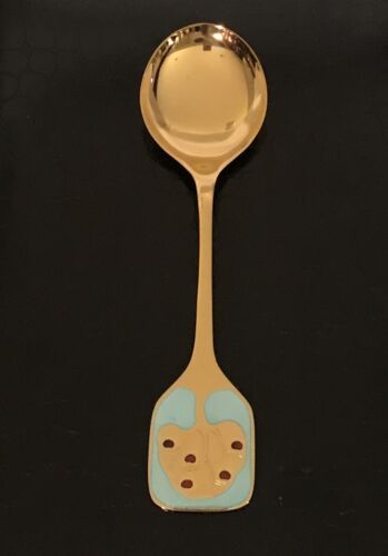 Robbe & Barking 1982 Sterling Silver Gold Plated Spoon "Spoon Of The Year" - Afbeelding 1 van 6