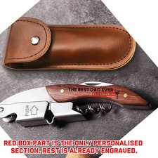 Personalised Corkscrew Professional Wine Bottle Opener Laser Engrave Wood Handle